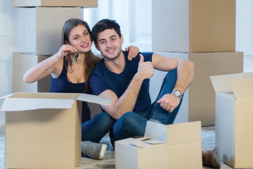Careful wrapping of fragile items during a local move