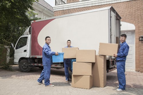 Removal van arriving for a local move in Queens Park
