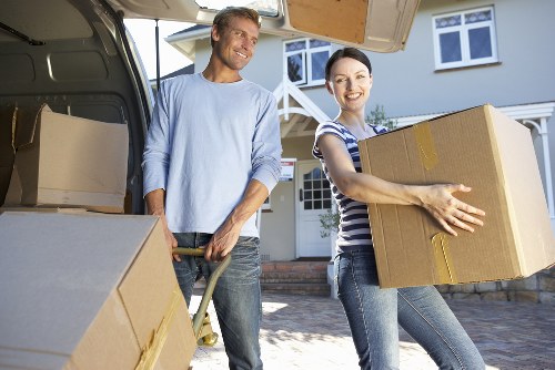 Furniture and boxes loaded into a removal truck for a home relocation